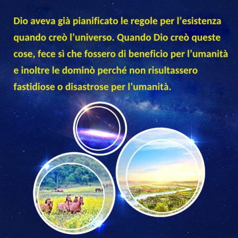 Dio ha già destinato le leggi dell'esistenza di tutte le cose