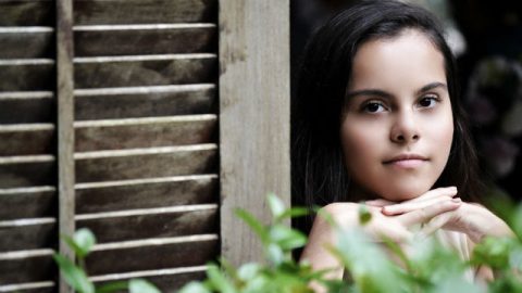 pansare,felice,ragazza,verde