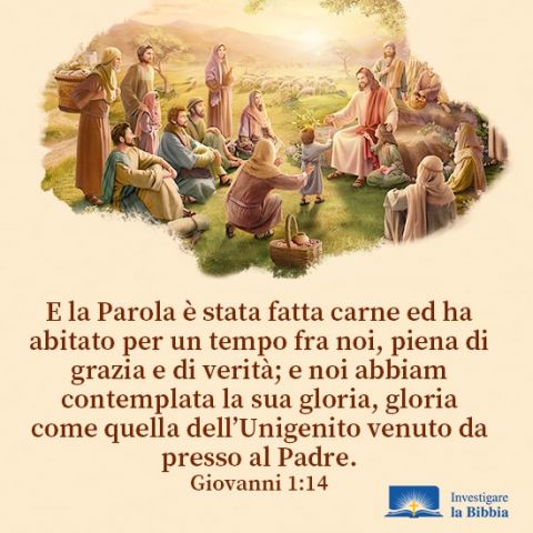 Gesù ha predicato alla gente vicino al fiume sotto l'albero