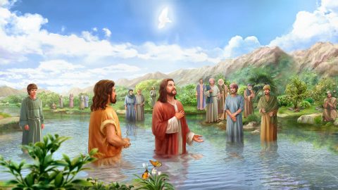 Il battesimo di Gesù Cristo nel fiume Giordano
