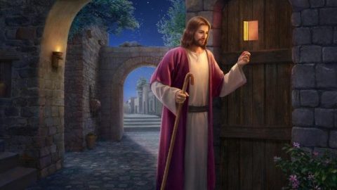 Signore Gesù bussando alla porta