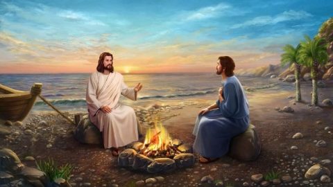 Il Signore Gesù e Pietro sono al mare