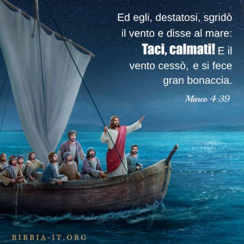 Il Signore Gesù calma il vento e il mare