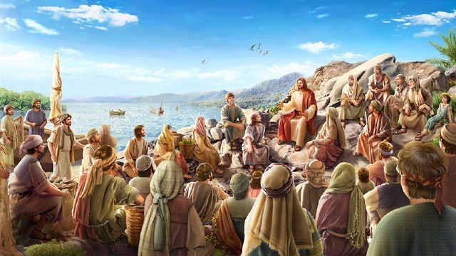Il Signore Gesù predica sulla montagna