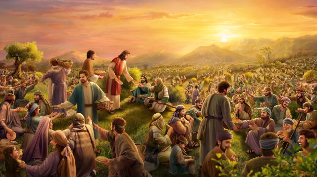 Gesù sfamava cinquemila persone con cinque pani e due pesci